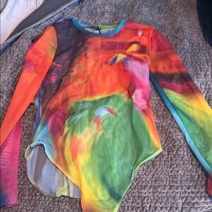 Zara Multicolor Long Sleeve Bodysuit